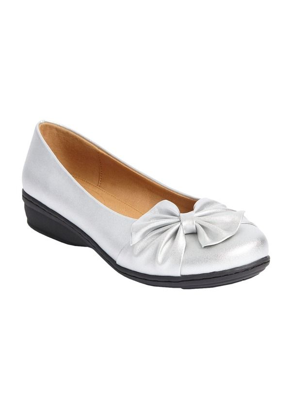 コンフォートビュー レディース シューズ パンプス Comfortview The Pamela Slip On Flat Women SILVER シルバー