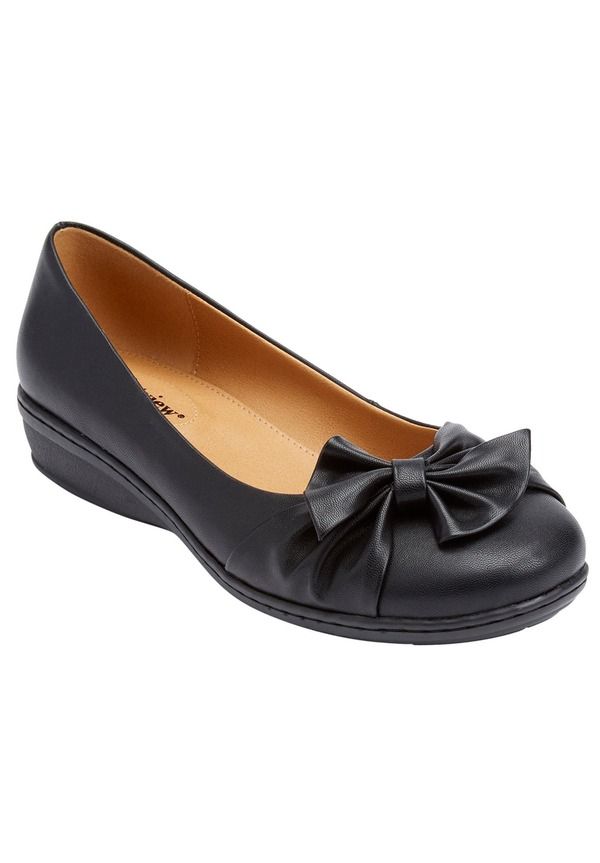 コンフォートビュー レディース シューズ パンプス Comfortview The Pamela Slip On Flat Women BLACK ブラック