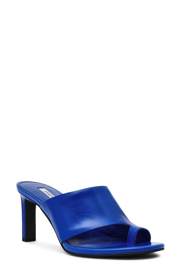 スティーブ マデン レディース シューズ ヒール サンダル Steve Madden Valentin Slide Sandal Women BLUE LEATHER ブルー
