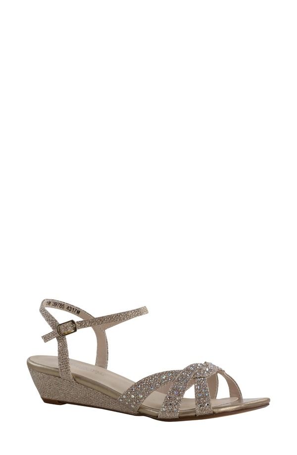 タッチアップ レディース シューズ ヒール サンダル Touch Ups Lena Wedge Sandal Women CHAMPAGNE シャンパン