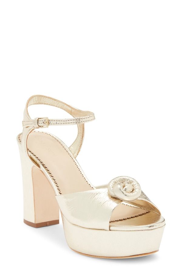サンク セプト レディース シューズ ヒール プラットフォーム サンダル アンクル Cinq Sept Ariannankle Straplatform Sandal Women LIGHT GOLD