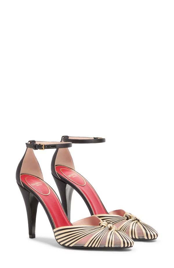 ヴァレンティノ レディース シューズ スニーカー サテン アンクル Valentino Garavani Annine Satin Ankle Strapump Women BLACK BEIGE ブ