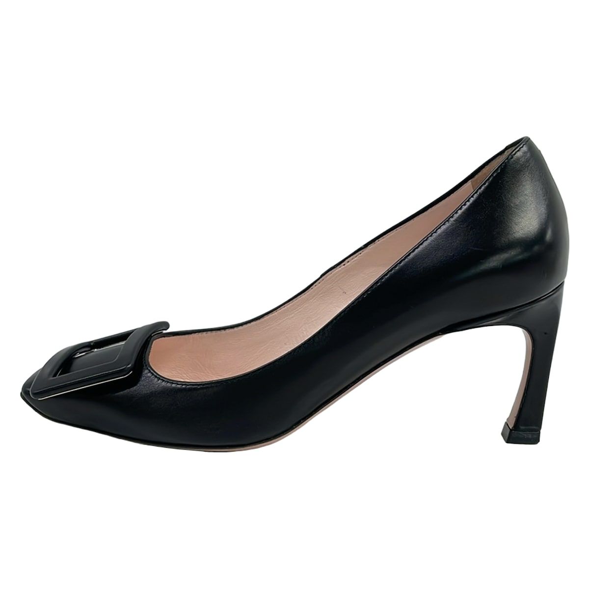 極美品　Roger Vivier スクエアバックル　パンプス　太ヒール　24.5 RogerVivier(ロジェヴィヴィエ) パンプス 34 レディース - 黒 スクエア