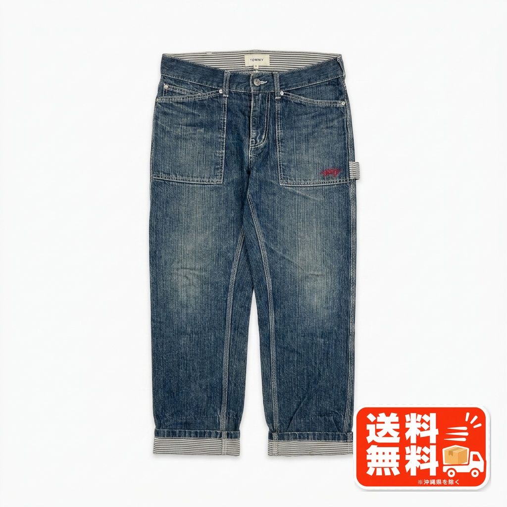 TOMMY トミー デニムパンツ インディゴ Mサイズ ストライプ裏地 Levi's風 14,691円