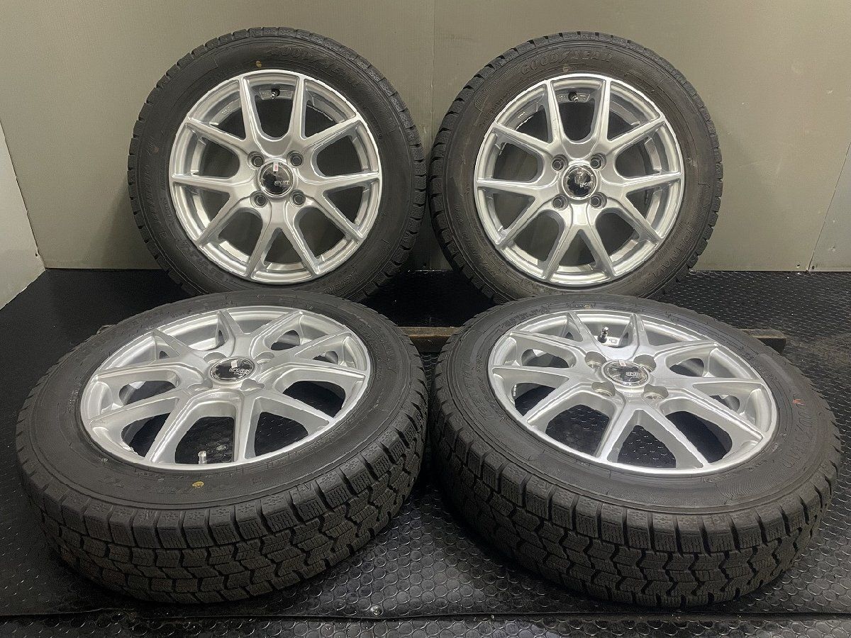 【GOODYEAR ICENAVI7 155/65R14】スタッドレス【SPORT DAISY 14インチ 4.5J4HPCD100+45】23年 バリ溝 ルークス N-BOX デイズ等　(KTM815)
