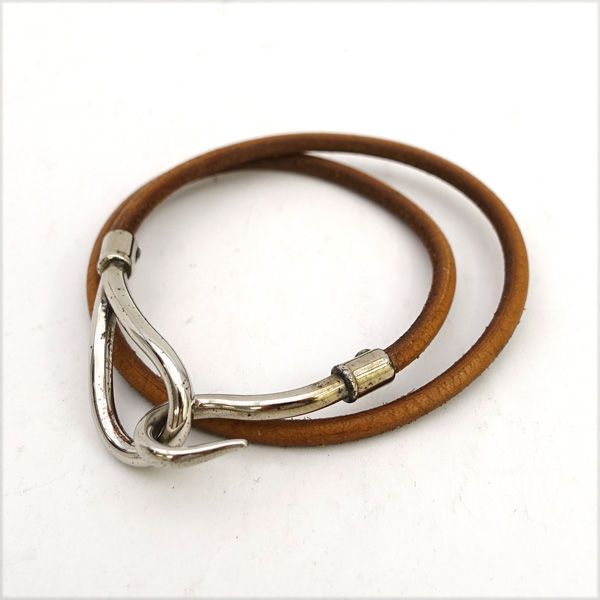 HERMES / エルメス ◇ジャンボ レザー 2連ブレスレット シルバー金具