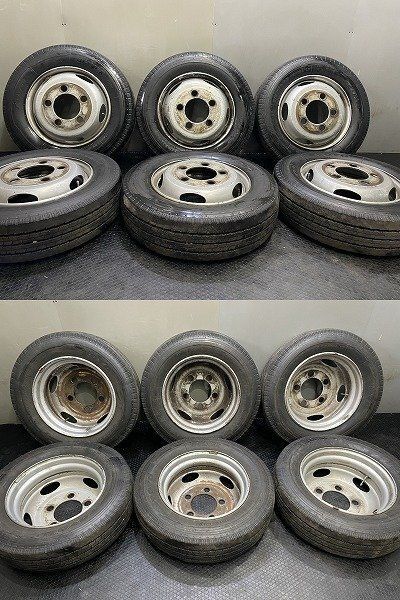 【TY M134 205/70R17.5LT】夏タイヤ 6本【トラックホイール DF2D 17.5インチ 5.25J5HPCD203.2+113】24年 バリ溝 ダイナ デュトロ等(KTS534)