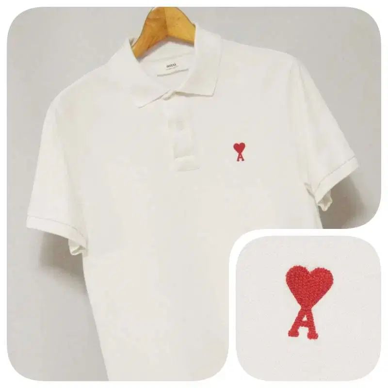 アミ Tシャツ 白 カジュアル PK Tシャツ メンズ 90