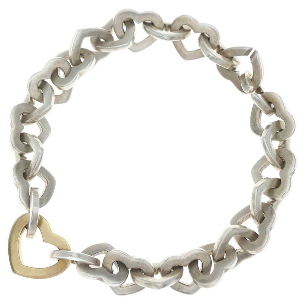 TIFFANY & Co. (ティファニー) ハートリンク ブレスレット SV925 Au750 K18YG シルバー/イエローゴールド
