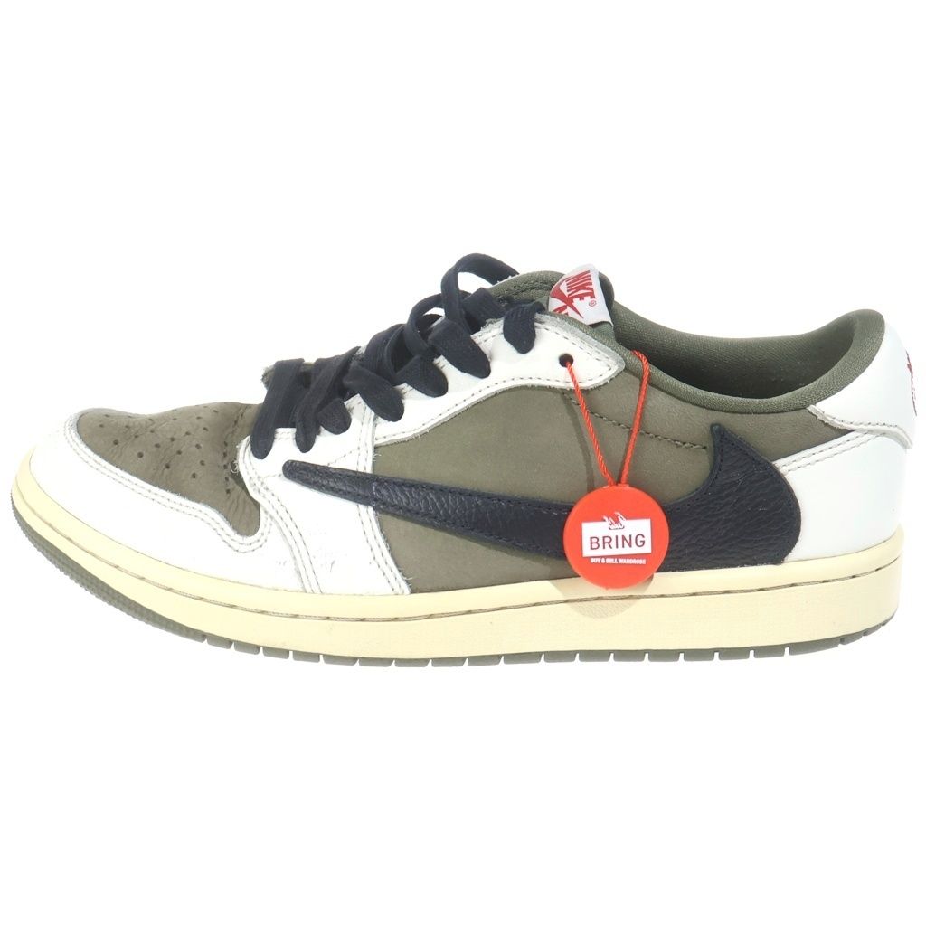 NIKE (ナイキ) ×TAVIS SCOTT AIR JORDAN1 LOW OG SP DM7866-200 エアジョーダン1 ローカットスニーカー カーキ US8.5/26.5cm