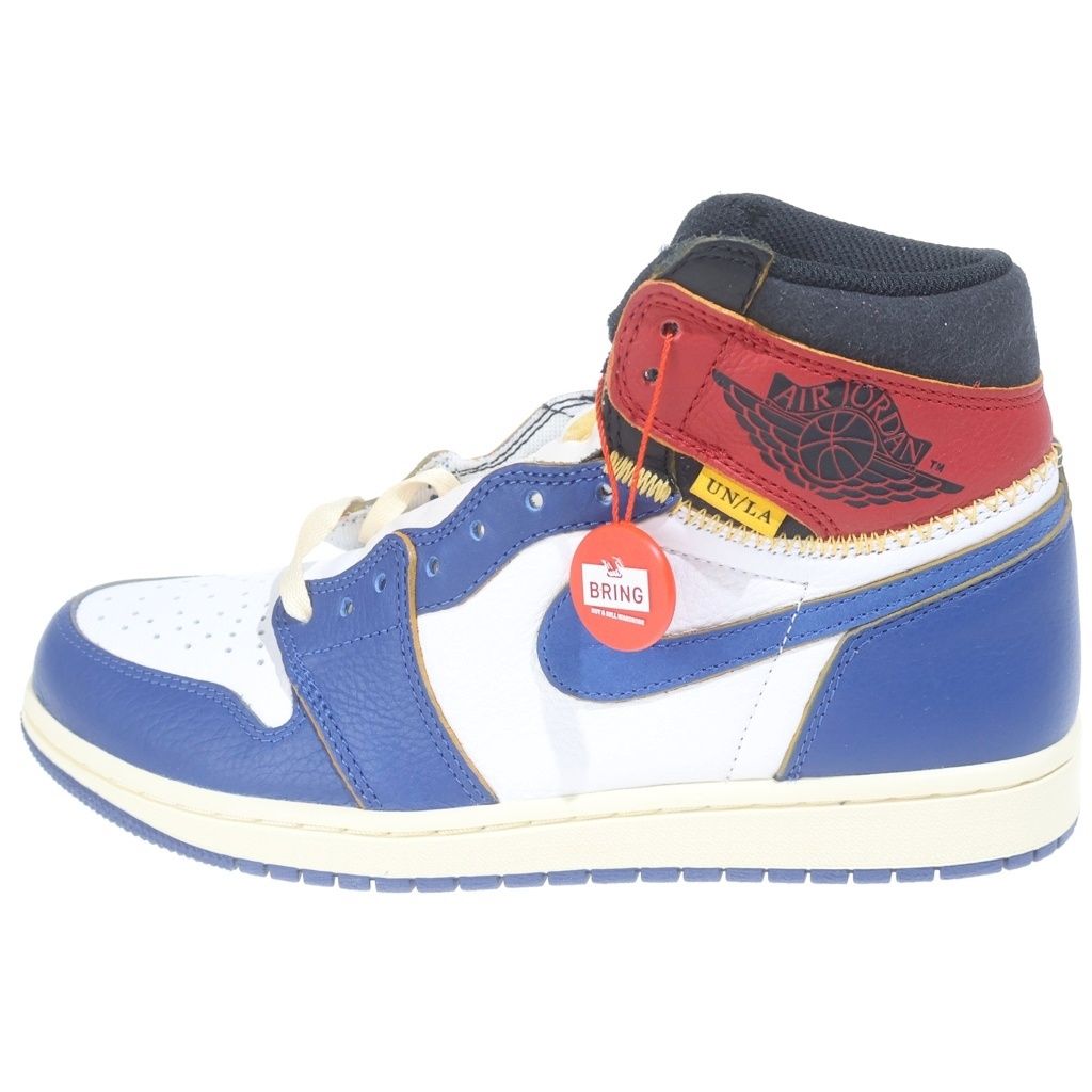 NIKE (ナイキ) ×UNION AIR JORDAN 1 RETRO HI NRG BV1300-146 ユニオン エアジョーダン1 レトロ ハイカットスニーカー US9.5/27.5cm ホワイト/ブルー/レッド