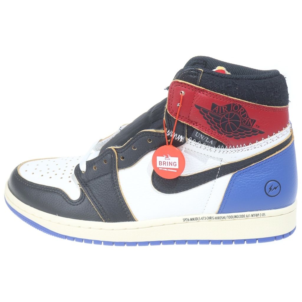NIKE (ナイキ) ×FRAGMENTDESIGN ×UNION AIR JORDAN 1 HIGH OG IO7847-002 フラグメントデザイン ユニオン エアジョーダン 1 ハイカットスニーカー US9.5/27.5cm マルチ