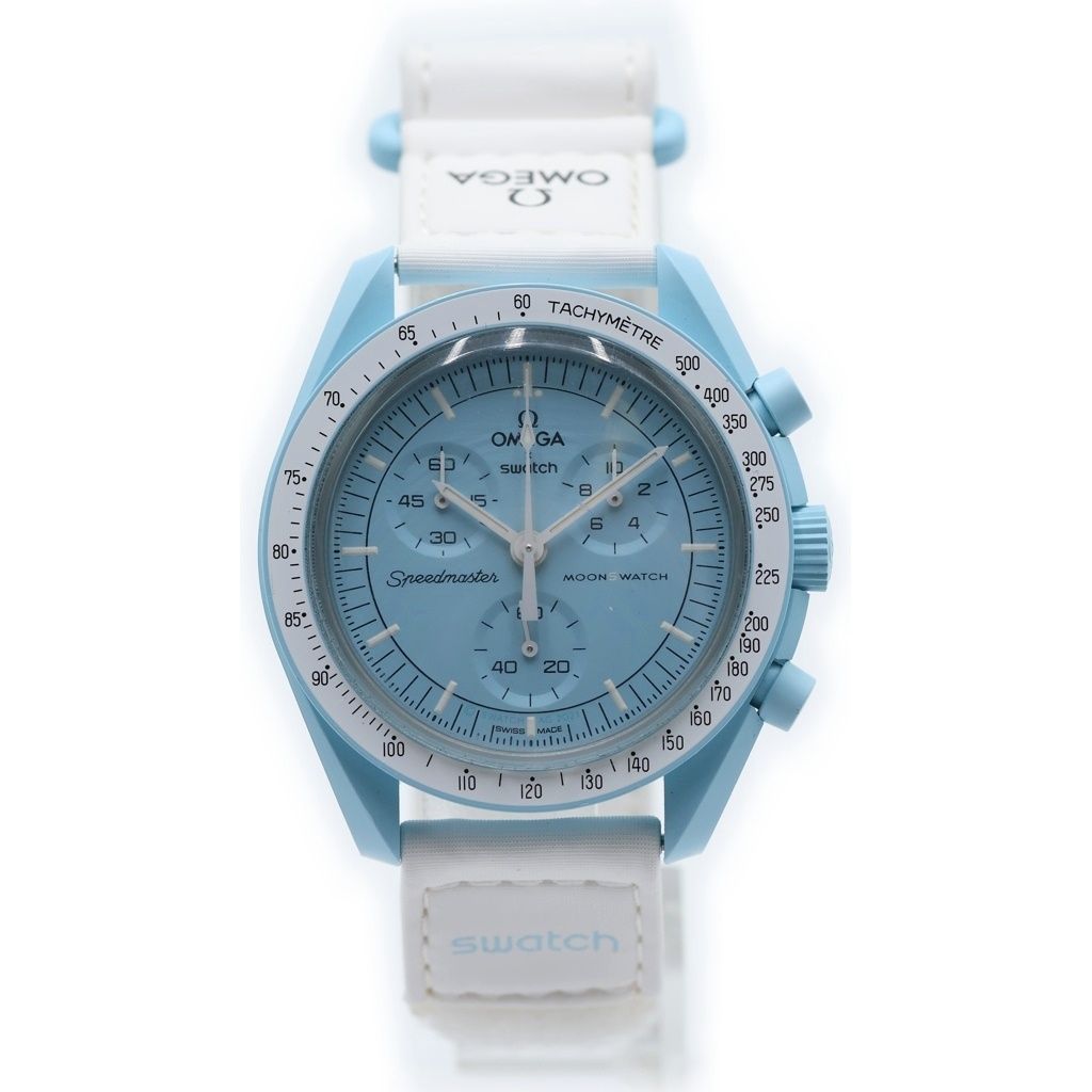 OMEGA (オメガ) ×SWATCH ムーンスウォッチ ミッショントゥザウラヌス 腕時計 ブルー/ホワイト SO33L100