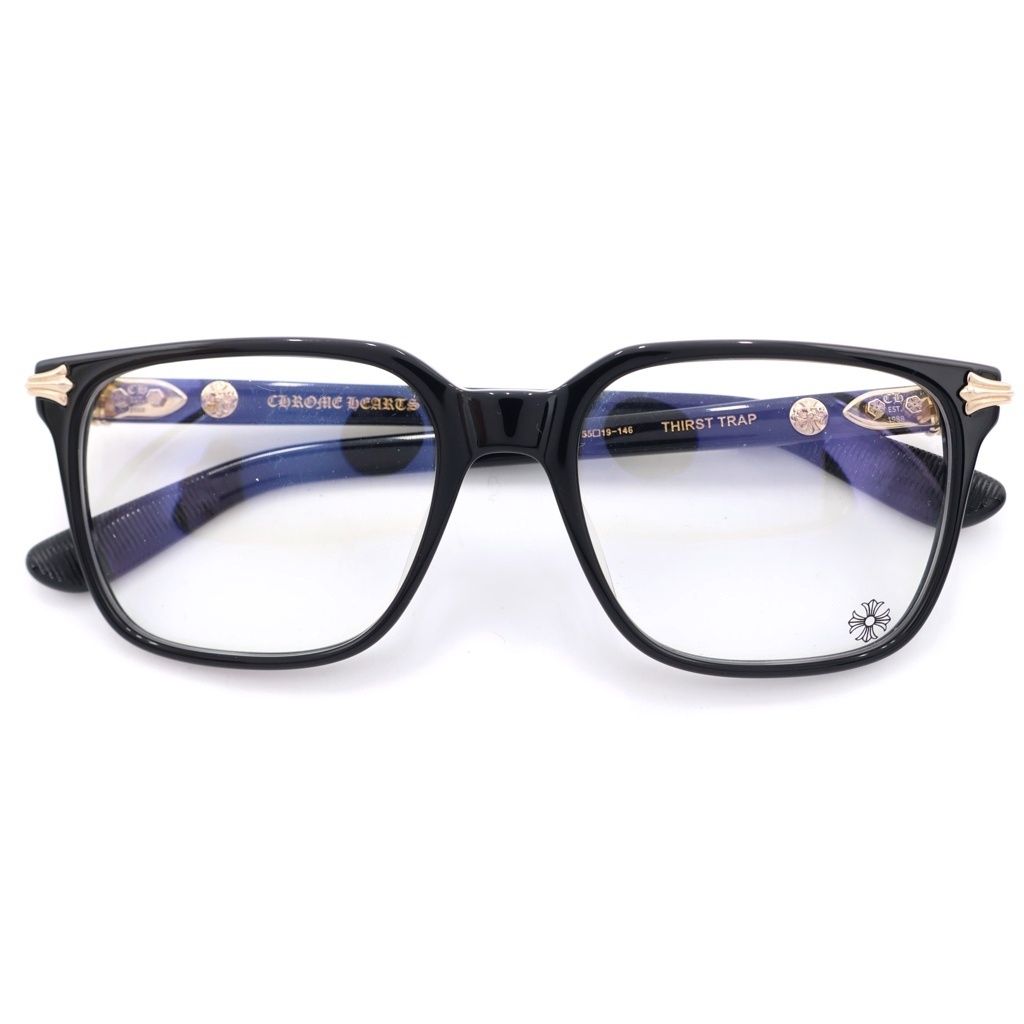CHROME HEARTS (クロムハーツ) THIRST TRAP メガネ ブラック GP 55□19-146