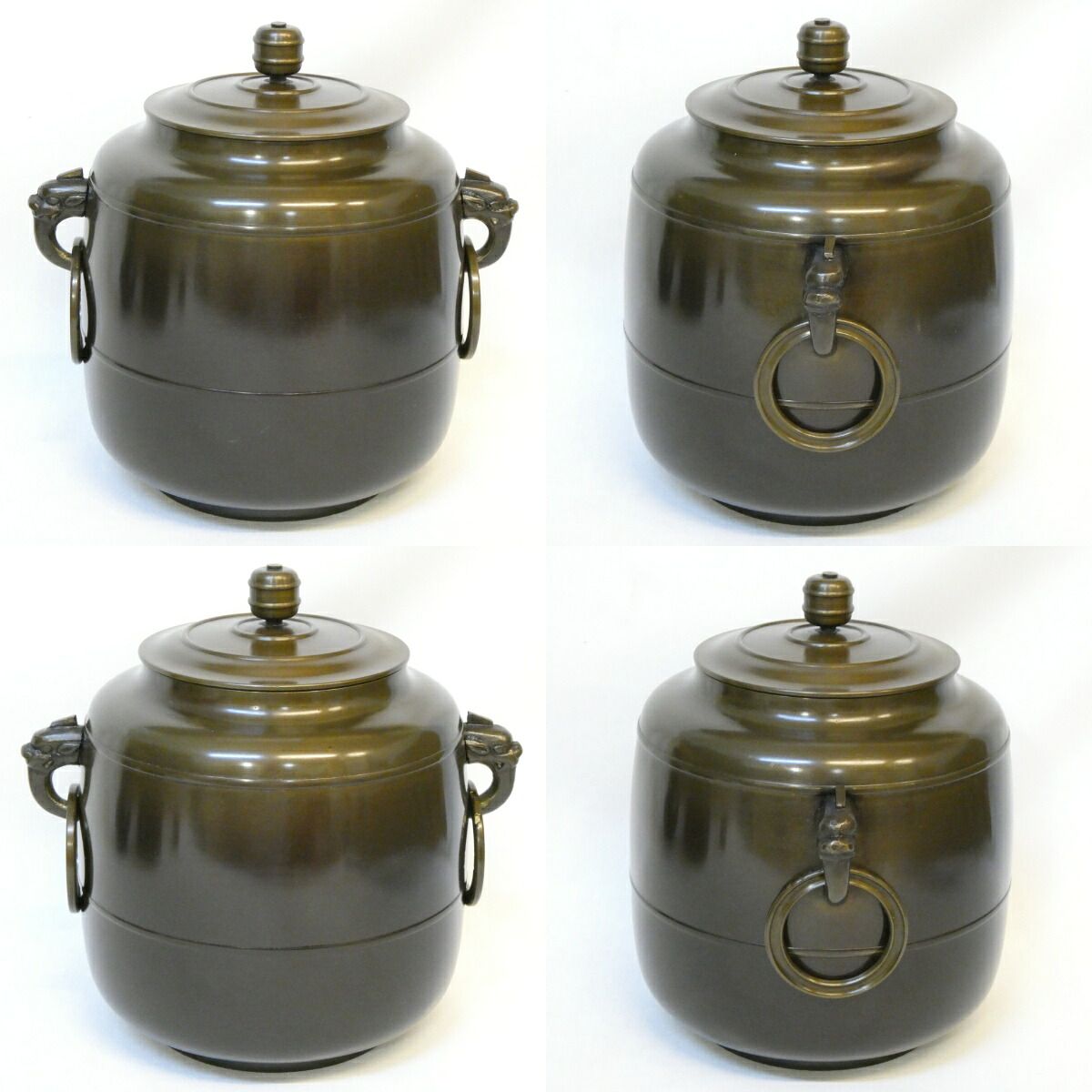 訳あり特価】鋳師 金森紹栄作 利休好 唐銅皆具 一揃 茶道具【中古 美品
