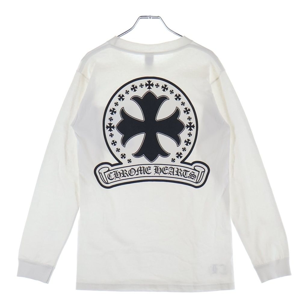 CHROME HEARTS (クロムハーツ) OLD L/S TEE オールド バックCHプラスプリント 長袖Tシャツカットソー ホワイト