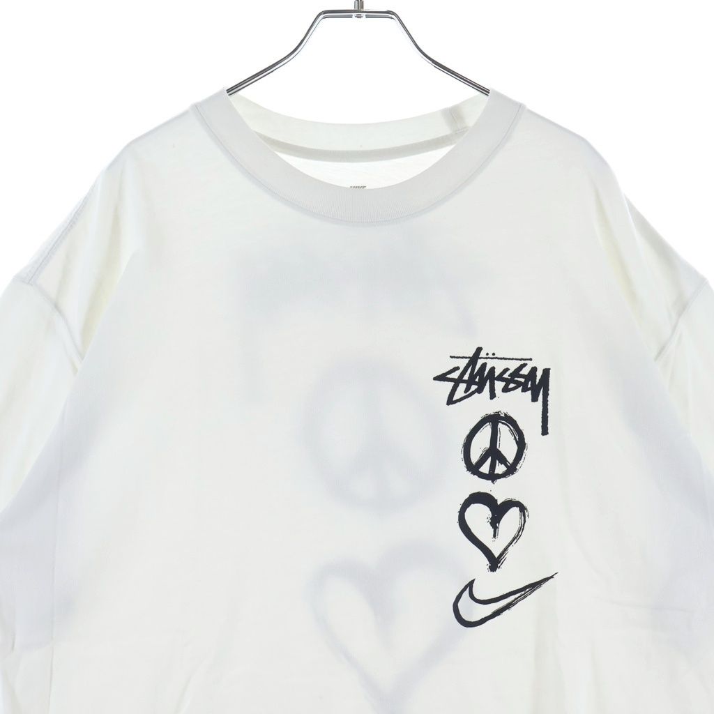 STUSSY (ステューシー) ×NIKE NRG SS TEE ナイキ 両面プリント ヘビーウエイト 半袖Tシャツ カットソー ホワイト DM4942-121