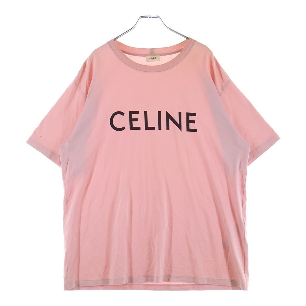 CELINE (セリーヌ) フロントロゴプリント クルーネック半袖Tシャツカットソー ピンク 2X681671Q 16,323円