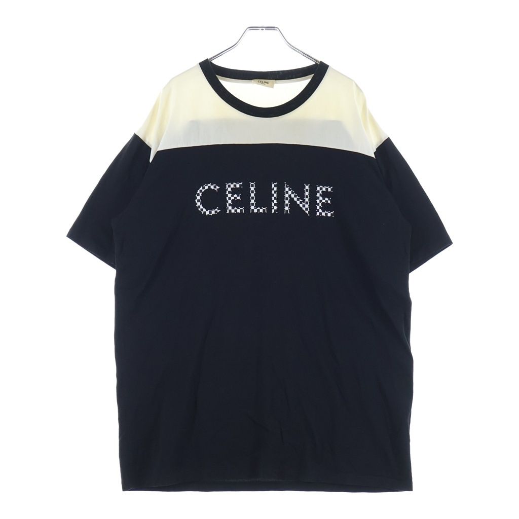 CELINE (セリーヌ) 21SS Front Logo Print Tee フロントロゴ プリント 半袖Tシャツ カットソー スタッズ付き ブラック/ホワイト 2X839500O