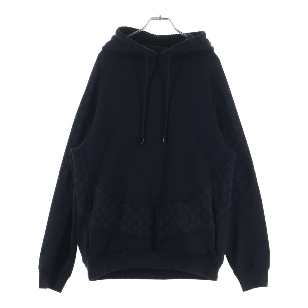 LOUIS VUITTON (ルイヴィトン) 21SS モノグラム サークルカット パーカー RM211Q RLE HKY43W プルオーバーパーカー フーディー ブラック