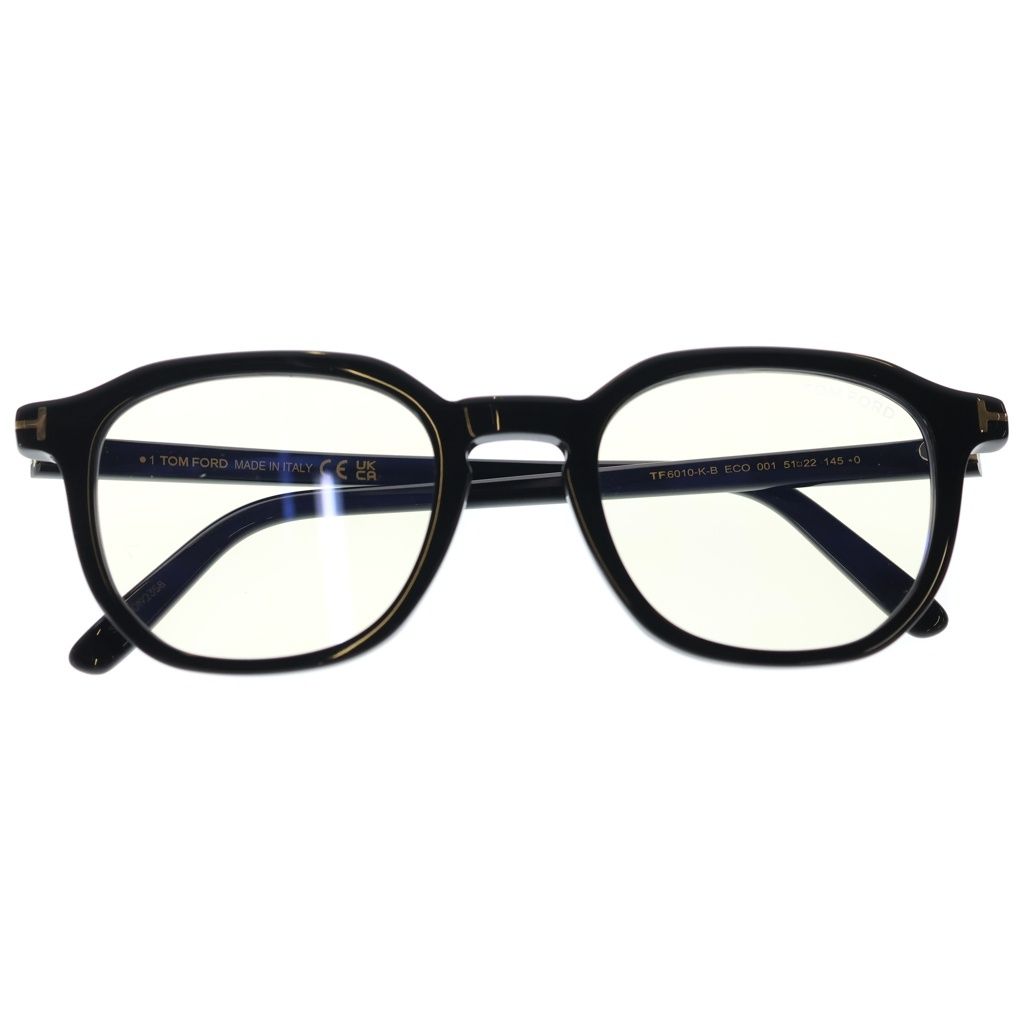 TOM FORD (トムフォード) TF6010-K-B アジアンフィット ウェリントンフレーム クリアレンズ サングラス メガネ ブラック