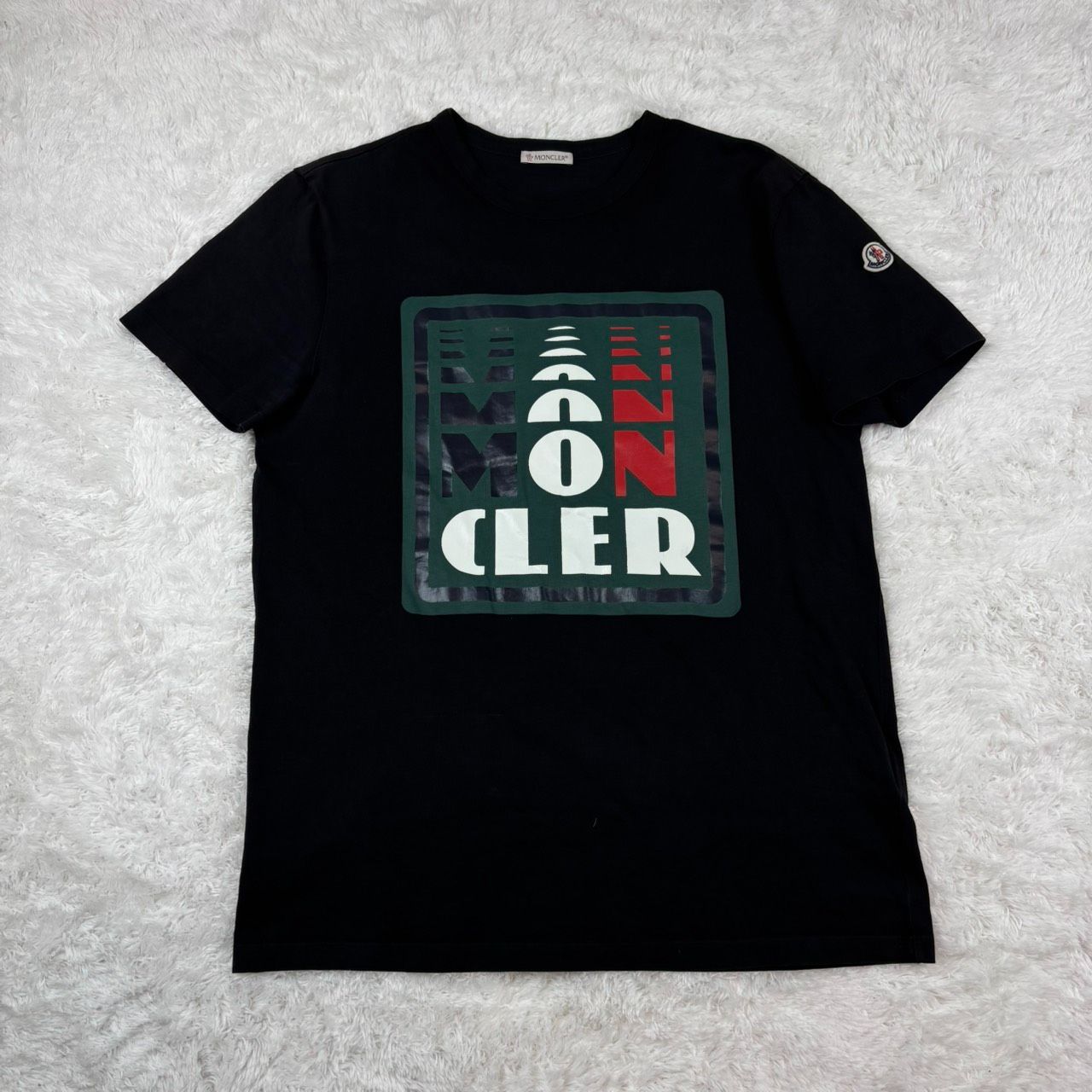 QR鑑定済】 MONCLER モンクレール Tシャツ L 黒 ブラック MAGLIA T