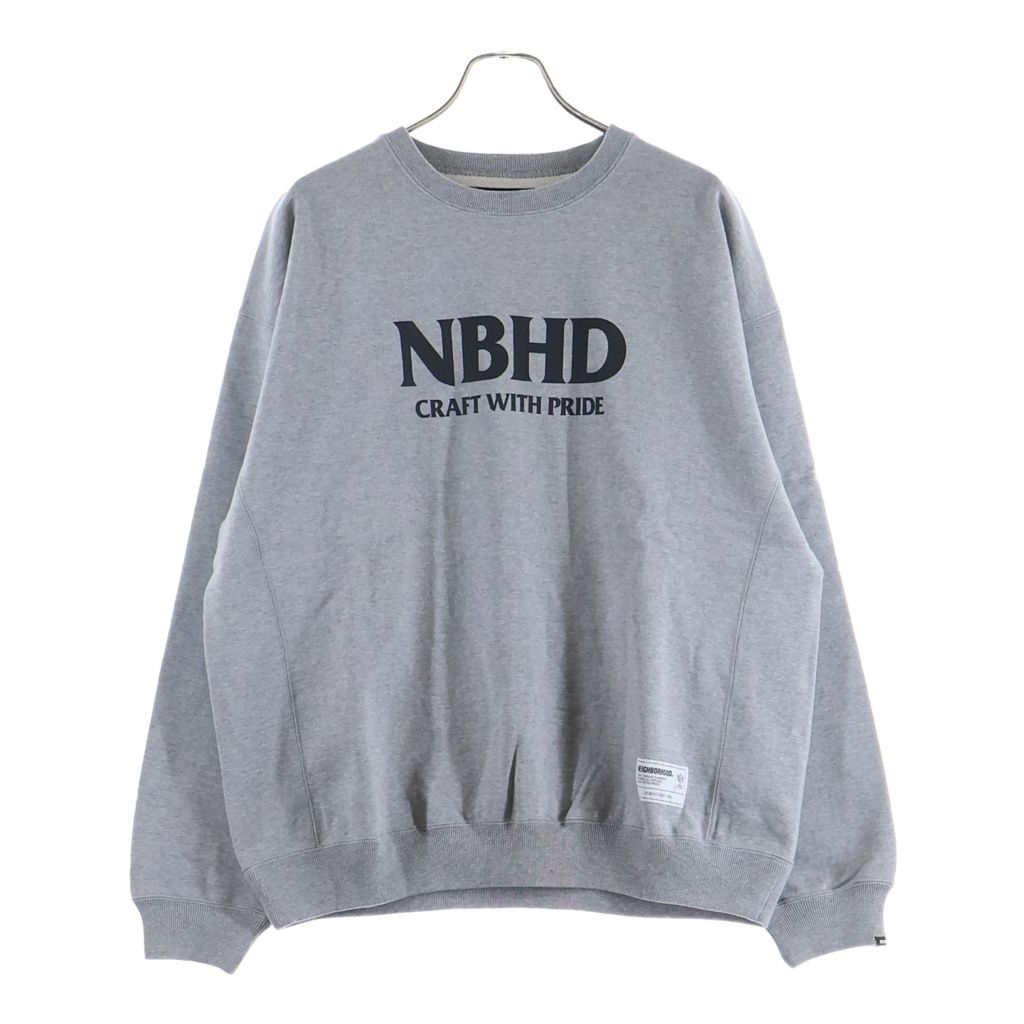 NEIGHBORHOOD (ネイバーフッド) 25AW CLASSIC SWEAT SHIRT LS クラシック フロントロゴプリント クルーネックスウェットトレーナー グレー 252UWNH-CSM01