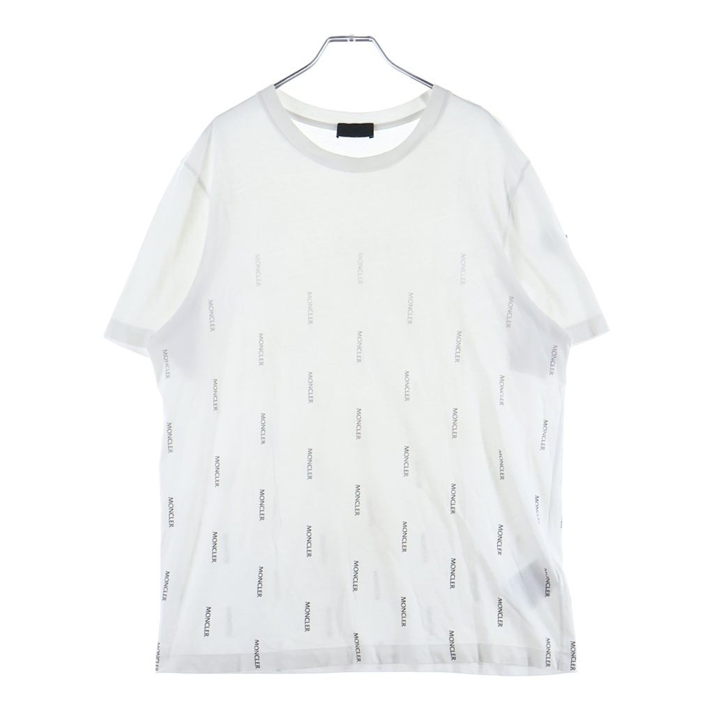 MONCLER (モンクレール) 21SS MAGLIA T-SHIRT マグリア グラデーション ロゴワッペン プリント クルーネック 半袖Tシャツ カットソー ホワイト G10918C7B110 829H8