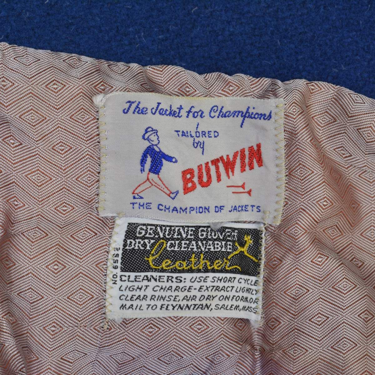 BUTWIN】60s〜70s スタジャン レザースリーブベースボールジャケット