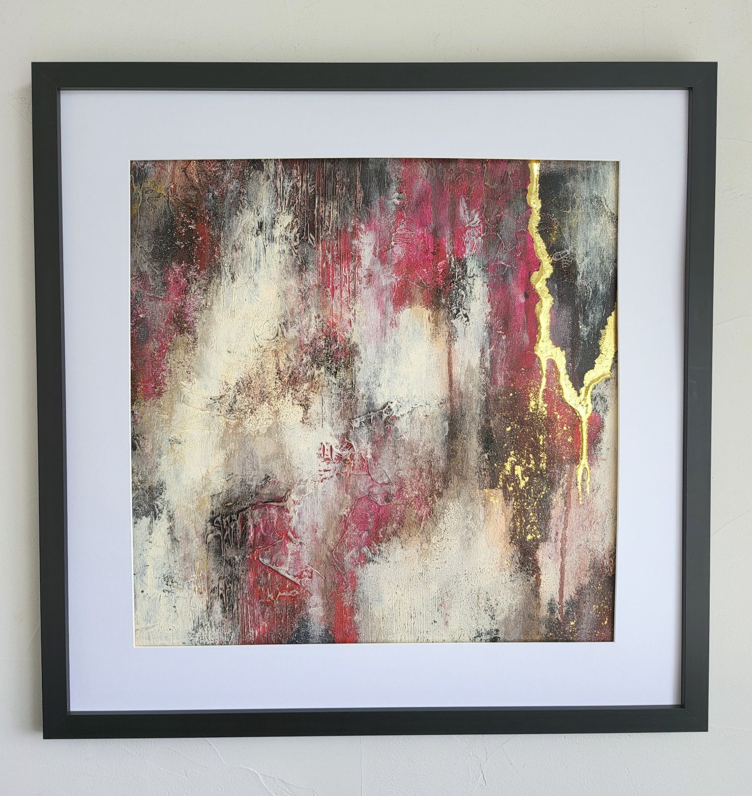 将門 / 抽象画 49×49㎝ キャンバスボード 額縁セット 原画 モダンアート