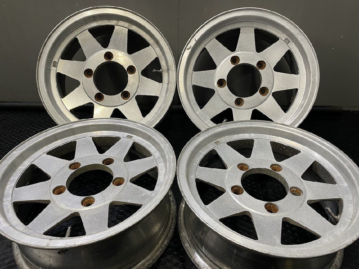 【希少】ASAHI アサヒ マッドスポーク 15インチ 4本 6J5HPCD139.7+22 三菱ジープ ジムニー等　(VHK639)