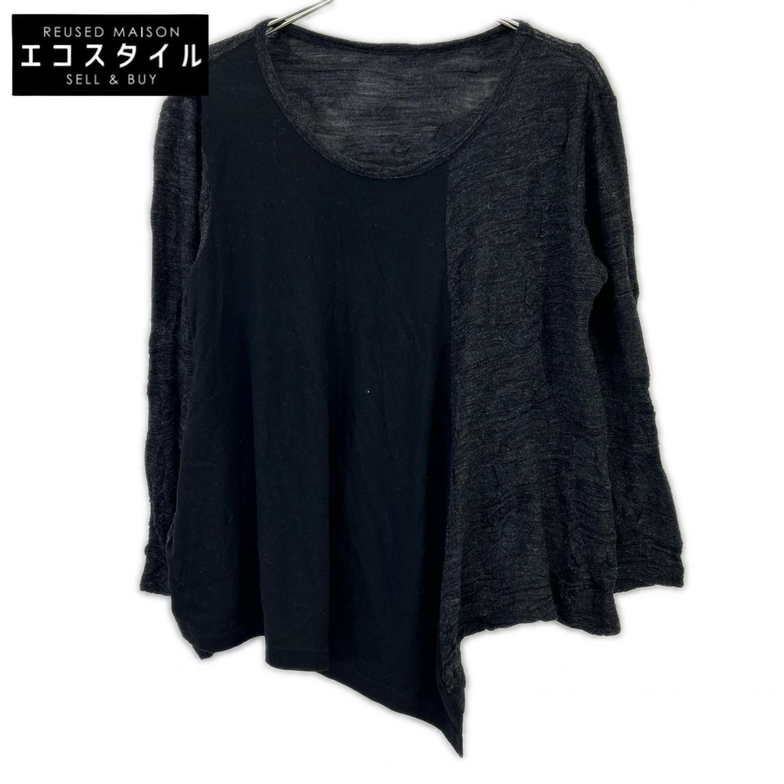 Y\'s ワイズ YQ-T17-675 ブラック 切替 ニット 2