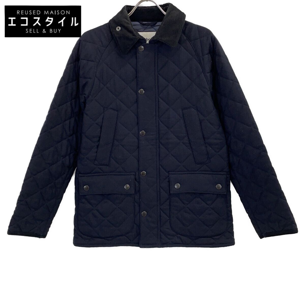 Barbour　バブアー　×SHIPS 1802193 ダークネイビー ウール混 モダンフィットビデイル キルティングジャケット　36