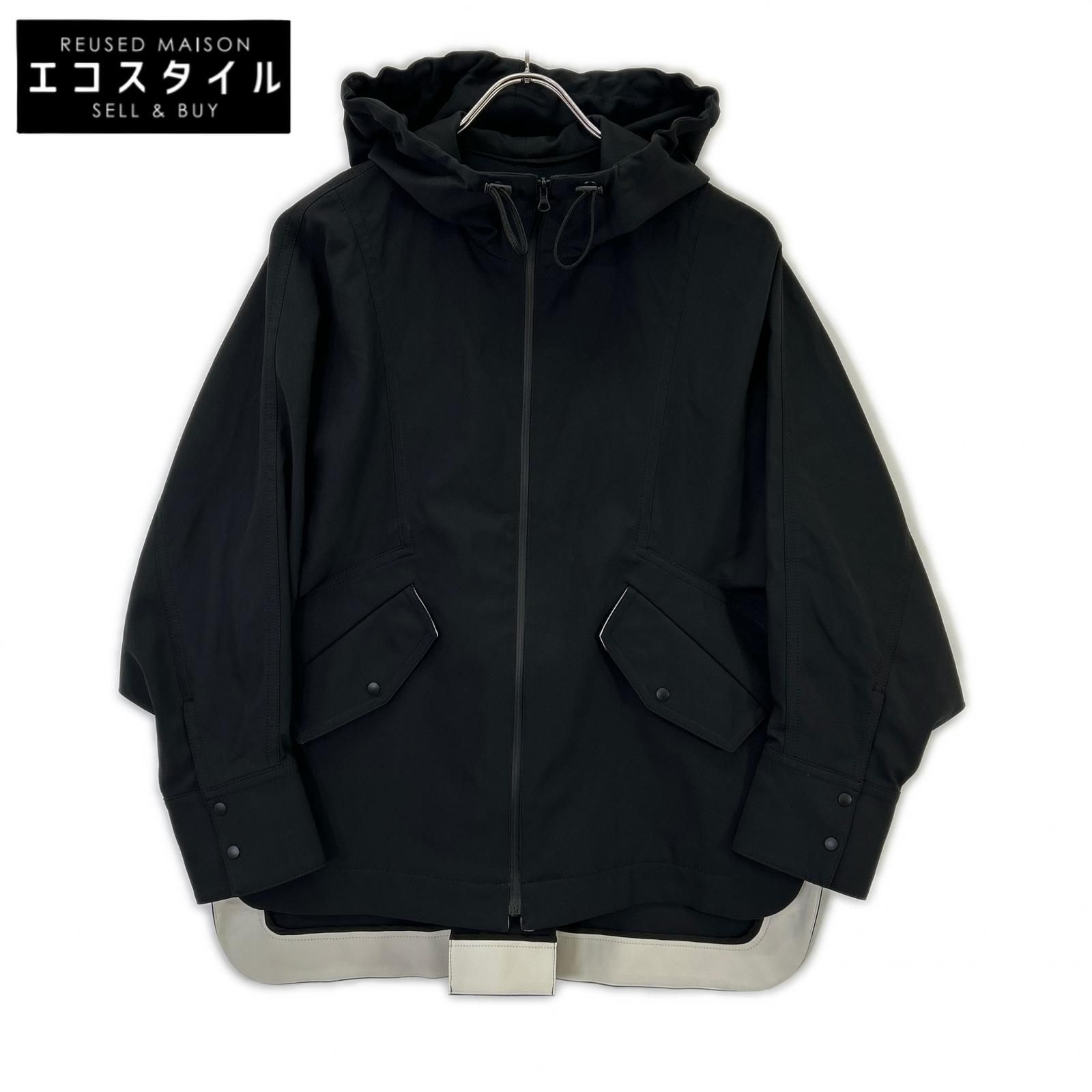 ADORE　アドーア　531-2150314 ブラック トリアセ麻メッシュブルゾン フーデッドジャケット　38