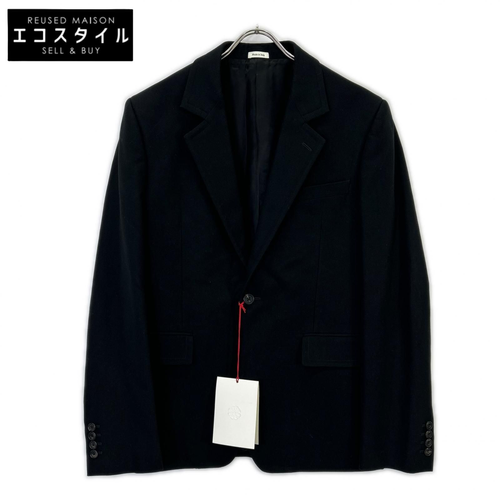 ALEXANDER McQUEEN　アレキサンダーマックイーン　739265 ブラック ノッチドラペル 1釦 シングルジャケット　50