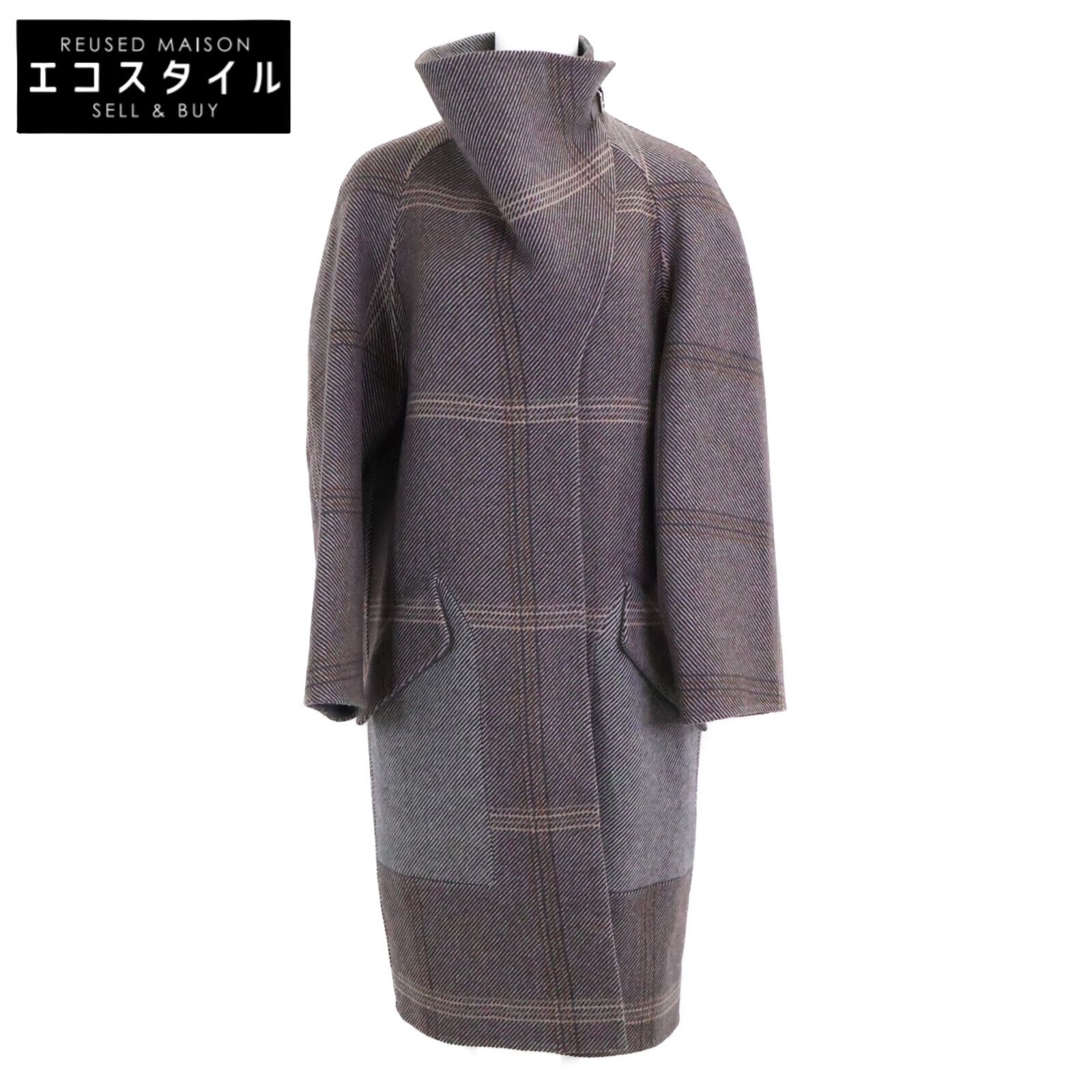 HERMES　エルメス　【美品/国内正規】チェック カシミヤ100％ スタンドカラー 20AW　07-7105　36 246,951円