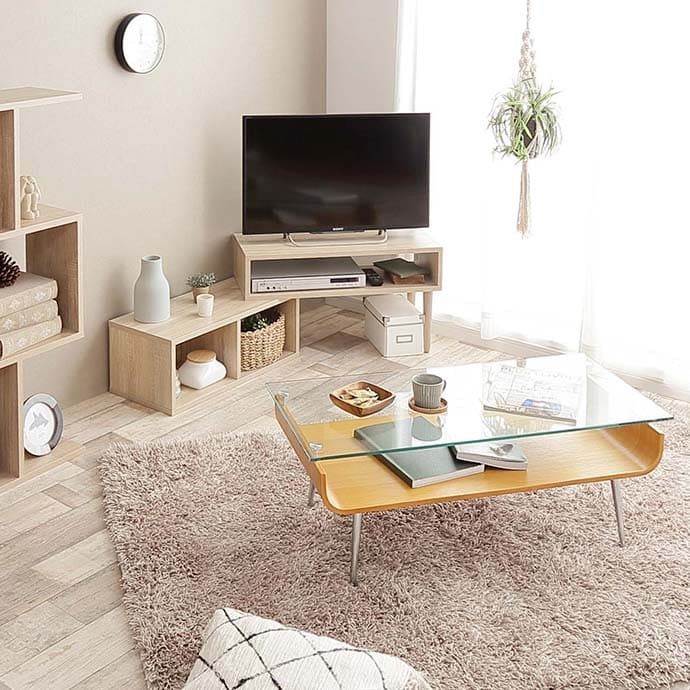 テレビ台 奥行30cm 高さ40cm 幅75cm 伸縮型 伸縮 収納 木製 ロータイプ コーナー 棚 パソコン台