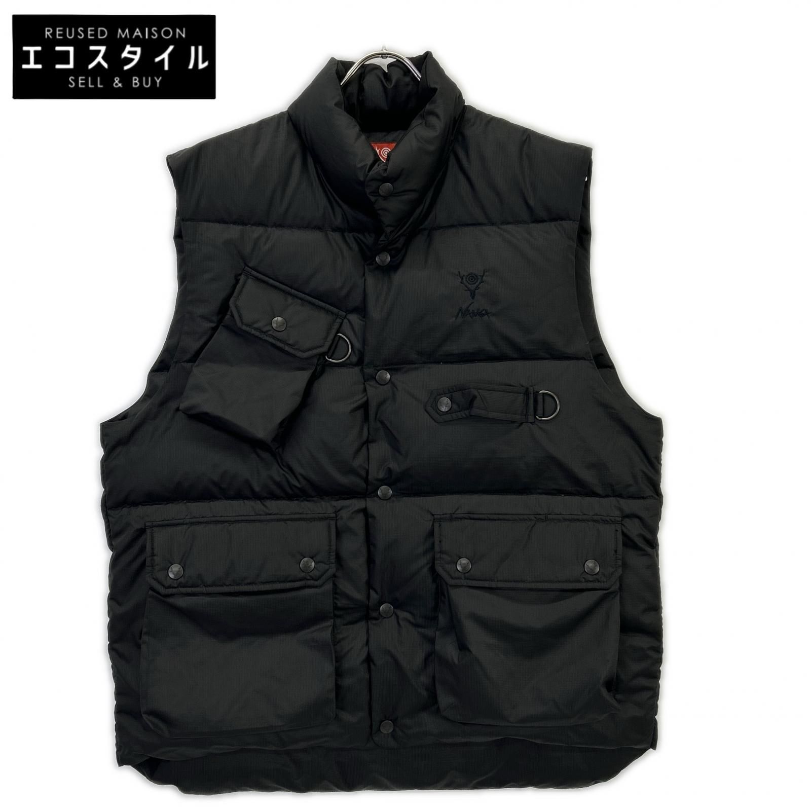 South2 West8　サウスツーウエストエイト　【×NANGA】RW692 25AW ブラック River Trek Down Vest リバートレックダウンベスト　M 27,099円