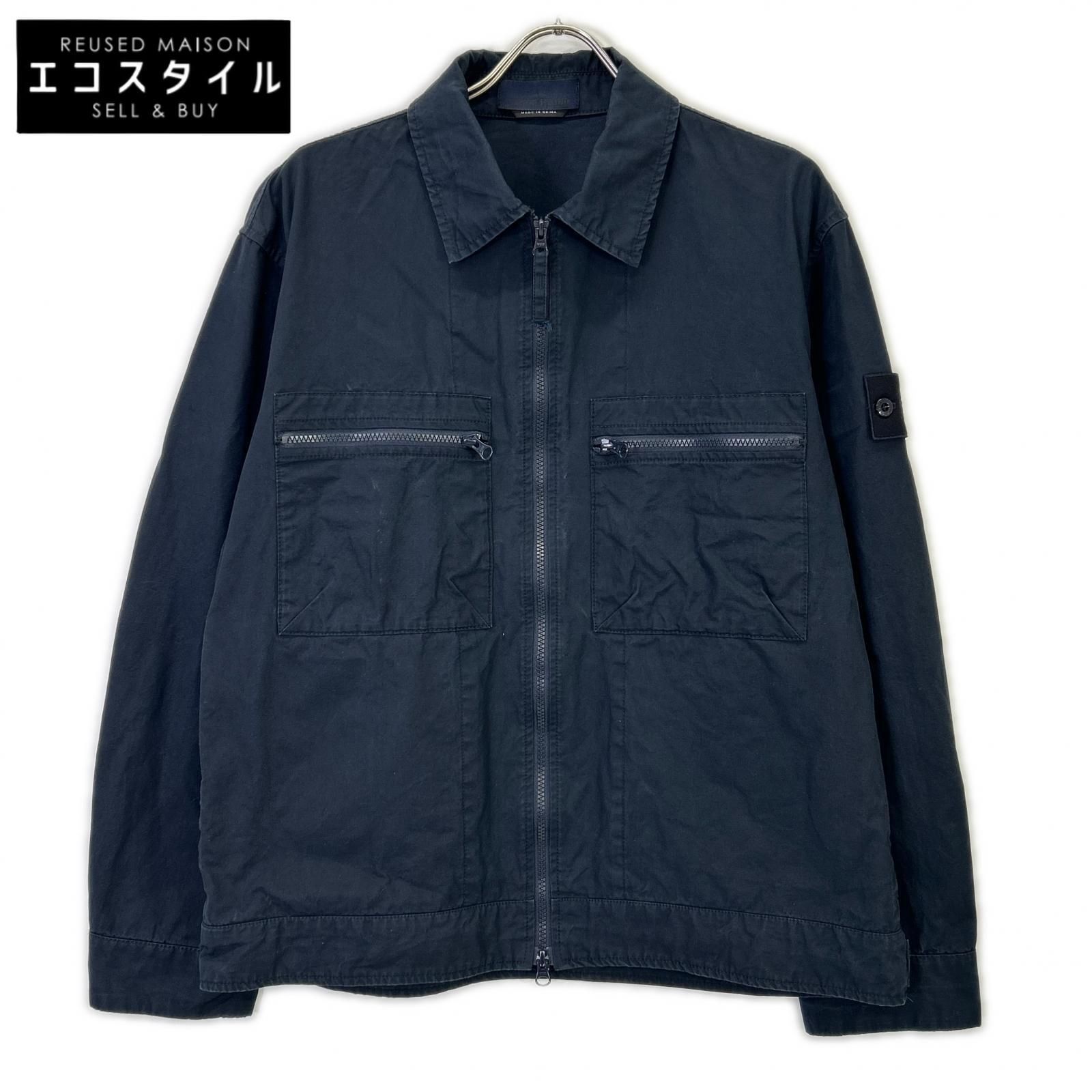 STONE ISLAND　ストーンアイランド　24SS 8015432F1 GHOST PIECE ネイビー WEATHERPROOF COTTON CANVAS/ウォータープルーフコットンキャンバスジャケット　L
