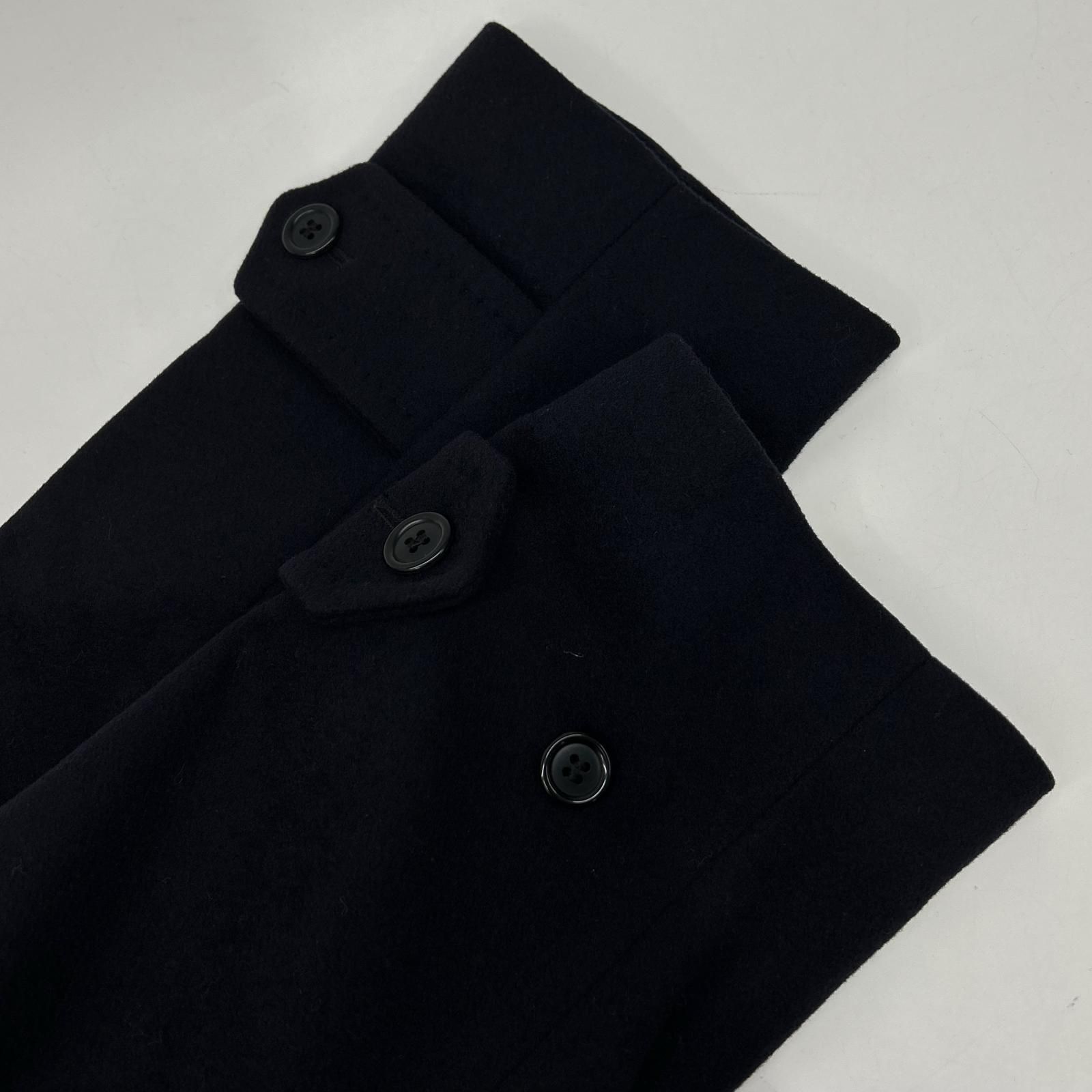 BEAMS F ビームスエフ ネイビー カシミヤ35% バルカラー ステンカラー