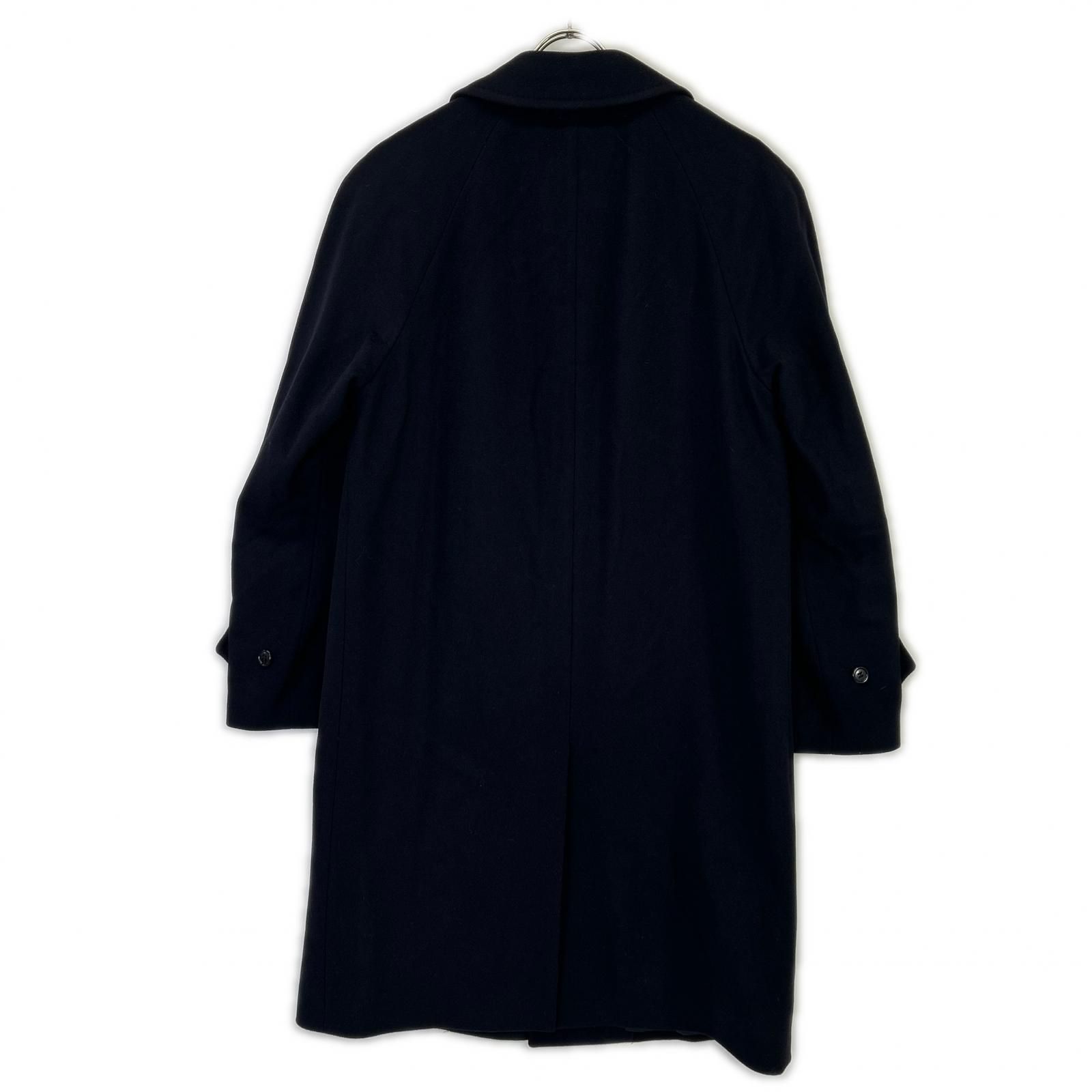 BEAMS F ビームスエフ ネイビー カシミヤ35% バルカラー ステンカラー