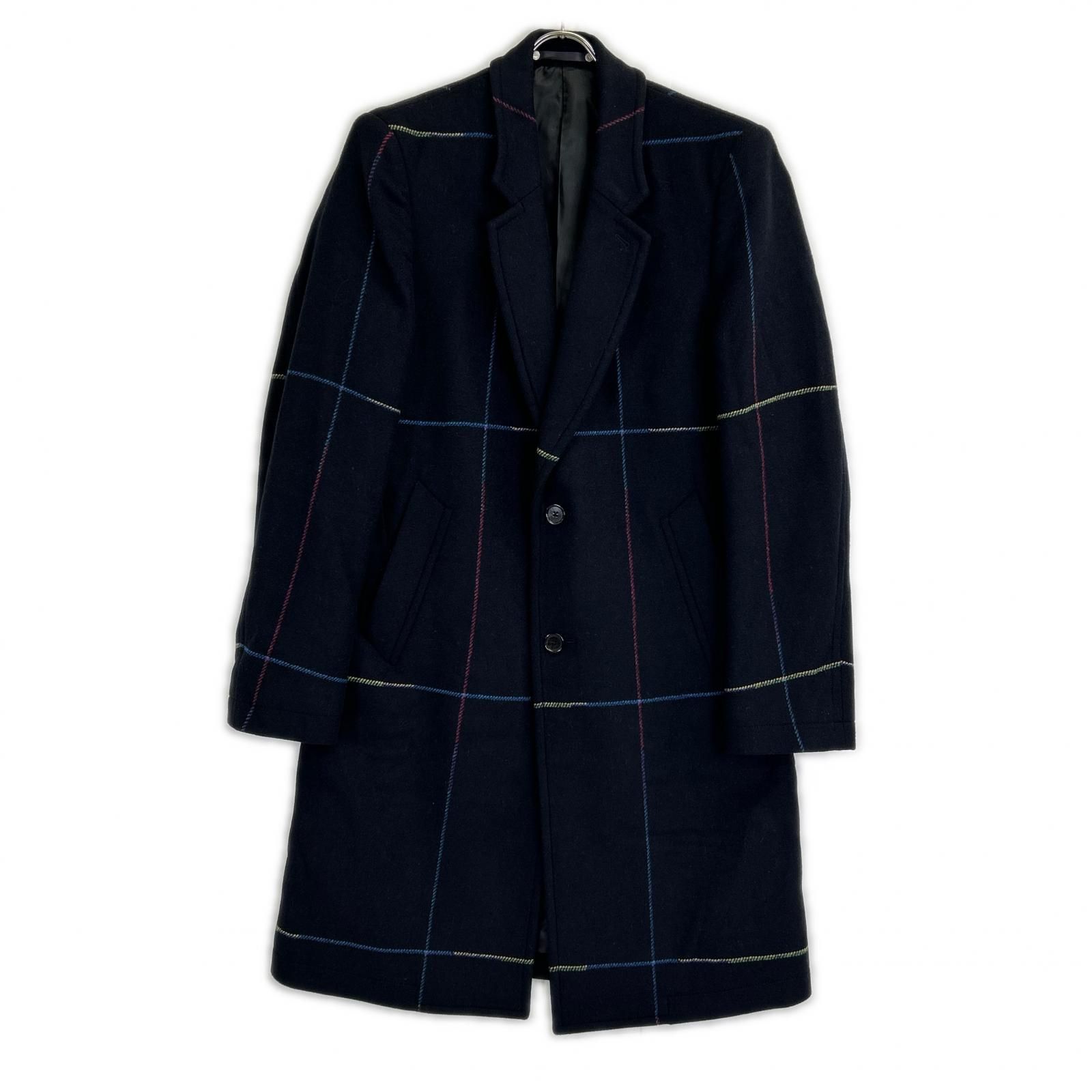 【美品】PS ポールスミス チェスター Pコート フード ウール ネイビー L PaulSmith ポールスミス ネイビー PY-BM-83376 ウール混 チェスター