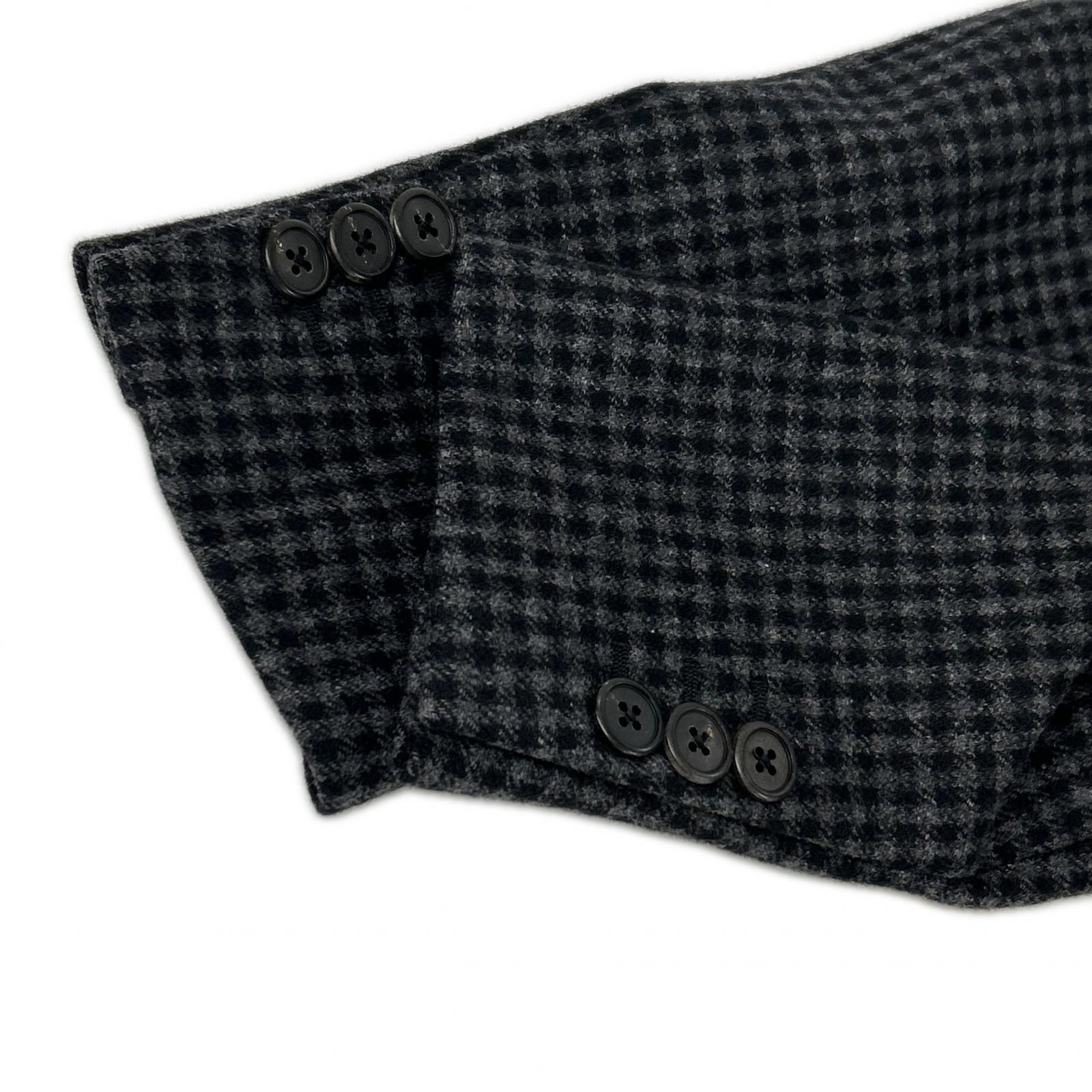 PRADA プラダ ブラック UC371D 16AW カシミヤ混 チェック チェスター