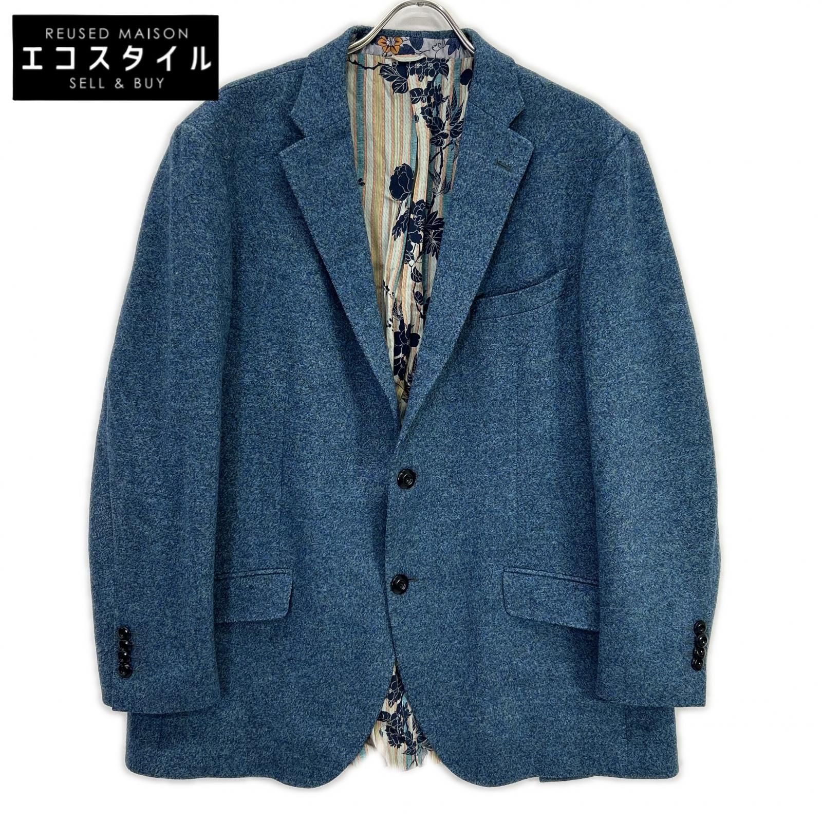 ETRO エトロ 172-1187Q-0109 NEW JERSEY ブルー ウール ボタニカル