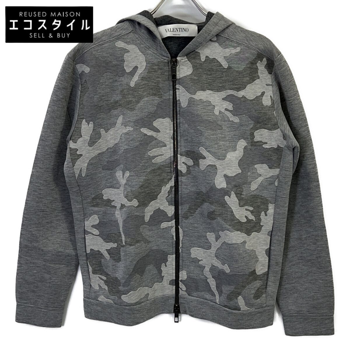 VALENTINO ヴァレンティノ HVANC337-VN2139V グレー カモフラ ジップアップフーディ- VALENTINO ヴァレンティノ HVANC337-VN2139V グレー カモフラ ジップ