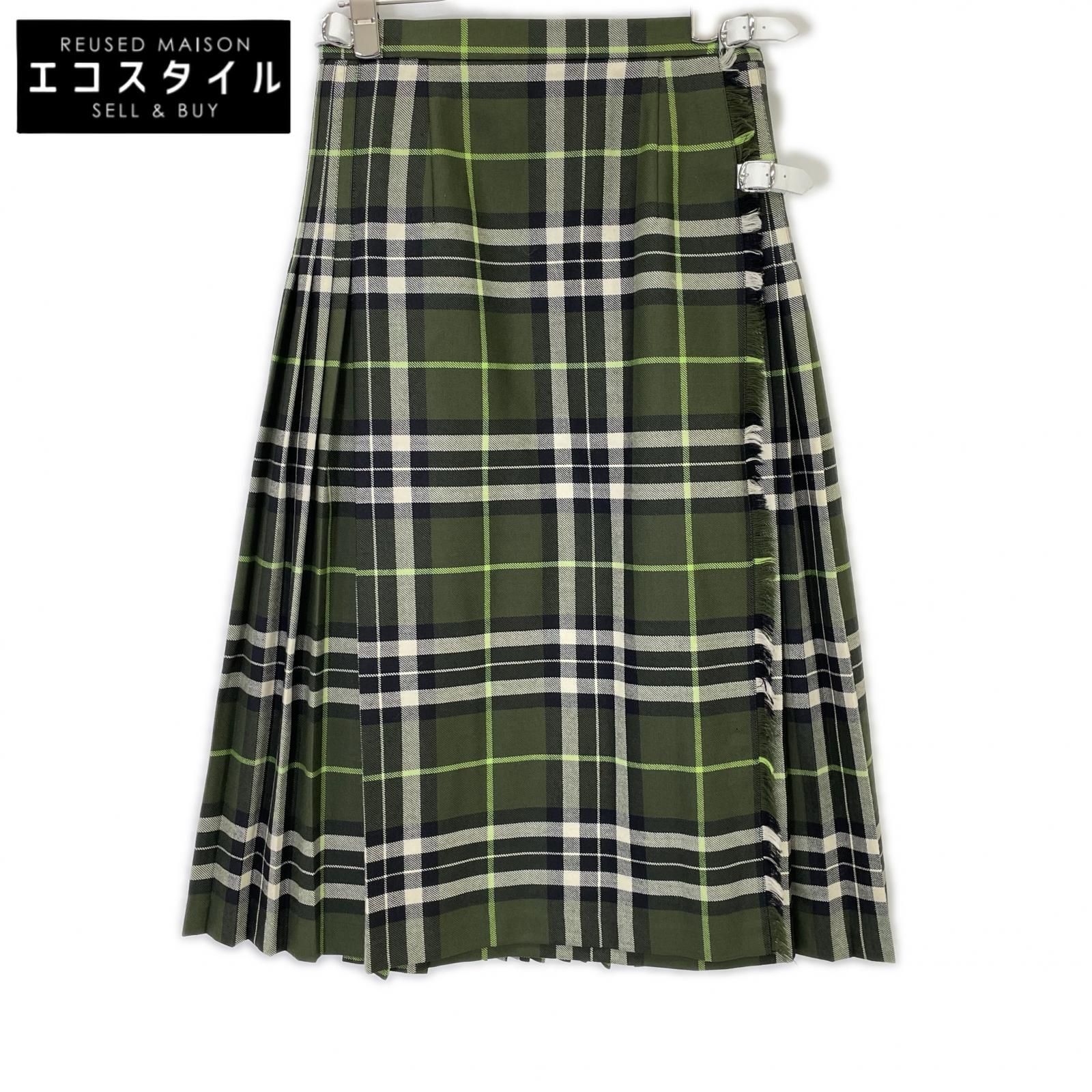 O'NEIL OF DUBLIN　オニールオブダブリン　グリーン タータンチェックキルトロングプリーツスカート　38