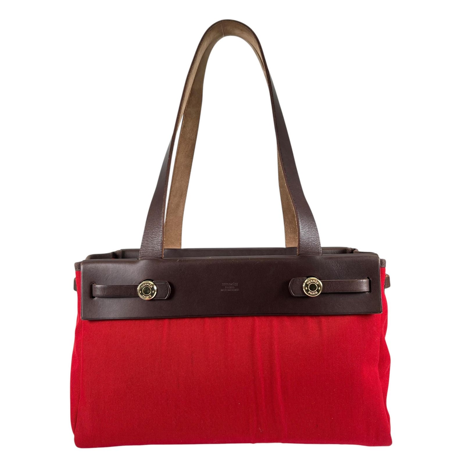 【中古】HERMES エルメス トートバッグ カバス PM トートバッグ 910g レッド レディース エールバック