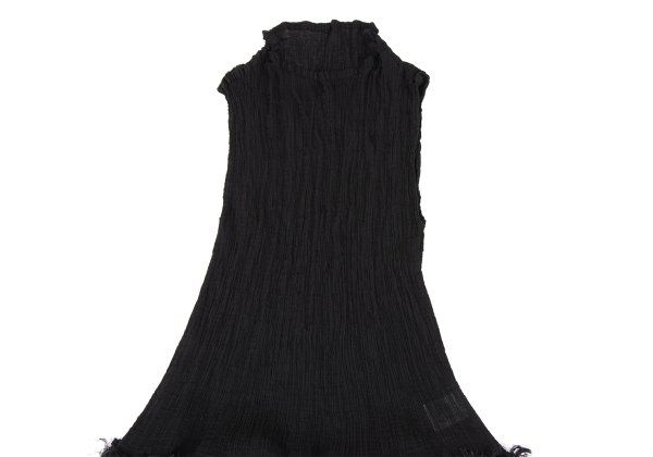 イッセイミヤケミーISSEY MIYAKE me フリンジボーダー切替クレープ