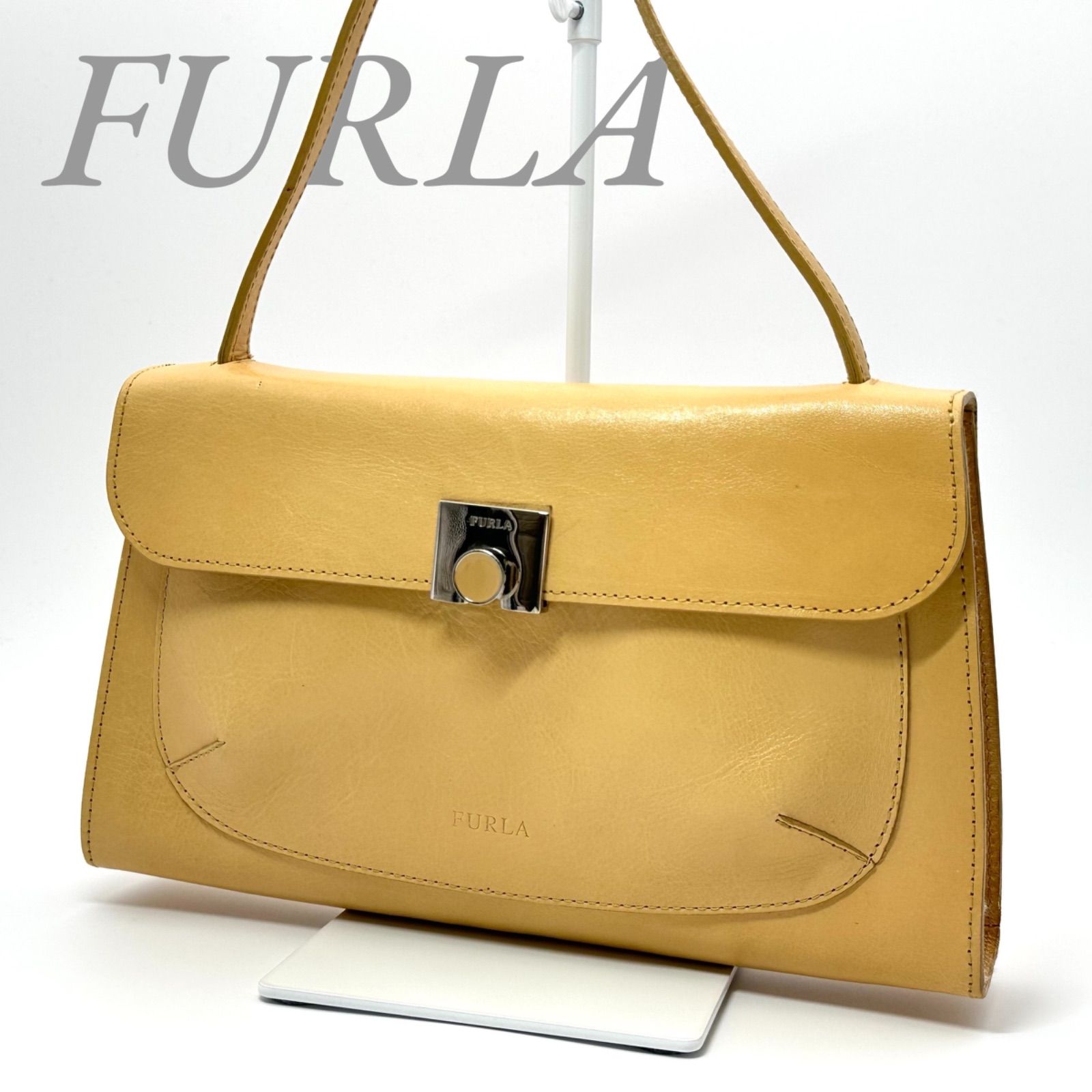 B5744 FURLA フルラ ショルダーバッグ レザー 本革 イエロー