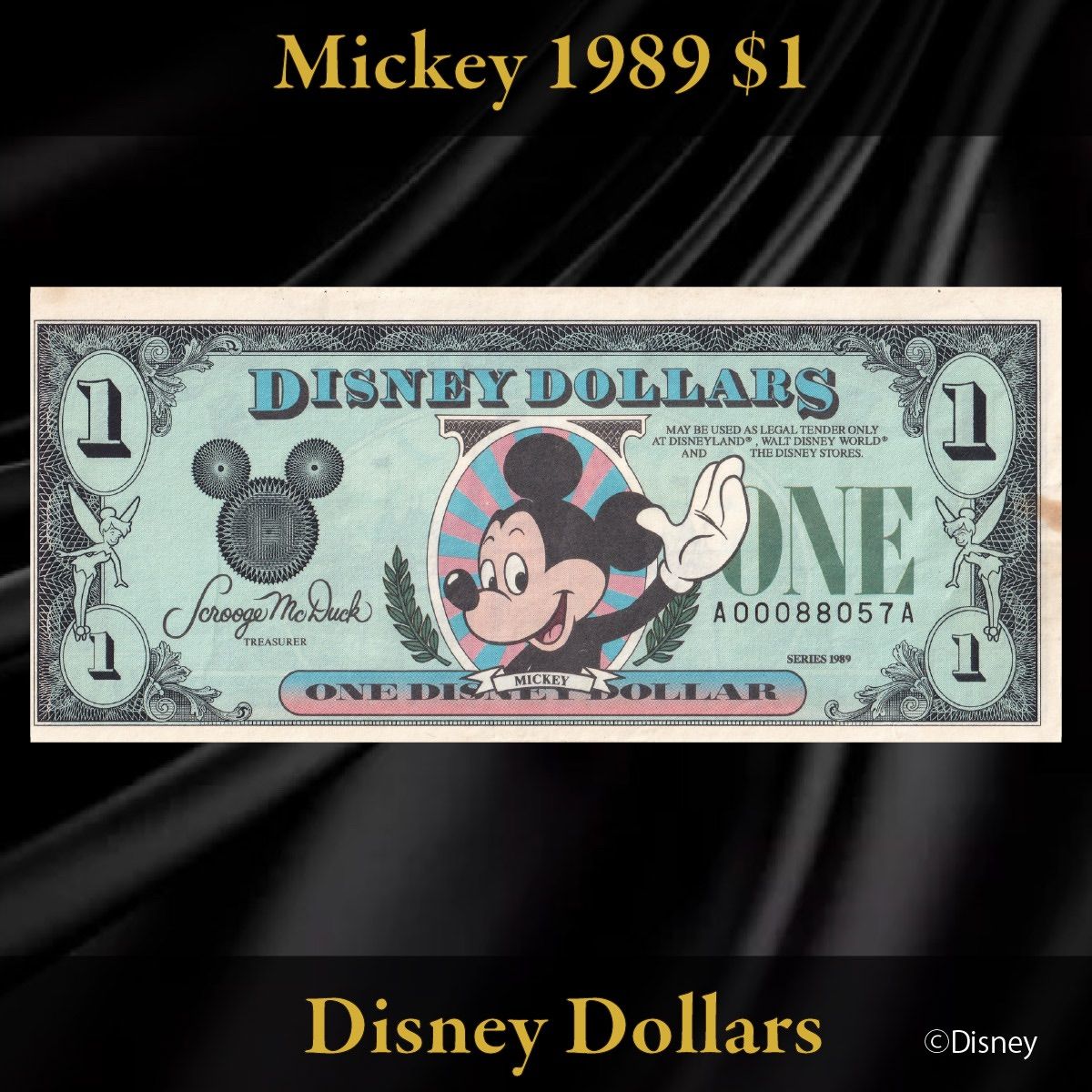 Disney Dollars ディズニーダラーズ ディズニーダラー 1989年 1ドル ミッキー シリーズA R-11 - メルカリ